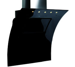 BRITANNIA  Omaggio OMA90BL Chimney Cooker Hood - Black Glass